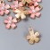 Decor for creativity Metal, enamel "Flower with a bead" Pink 1.5x1.3 cm