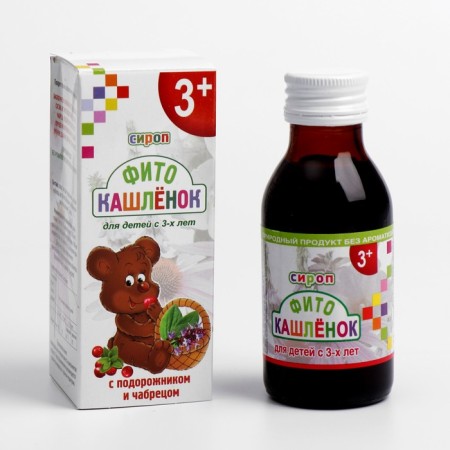 Fitokashlenok syrup for children from 3 years old, plantain and thyme, 100 ml