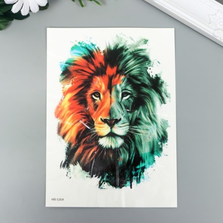 Black body tattoo with the color "lion" 21x15 cm
