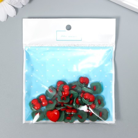 A set of buttons of decorative plastic "Cherries" set 30 pcs 1.3x1.2 cm-3