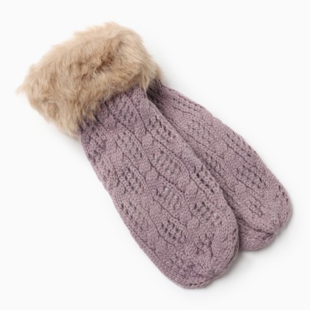 Female mittens, purple color, size 25
