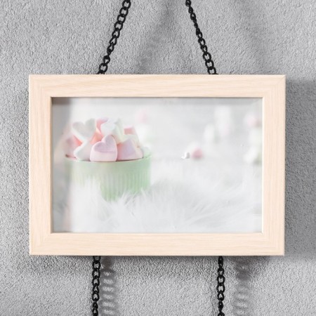 Photo frame double MDF suspended on the "Family" chain 10x15 cm-1