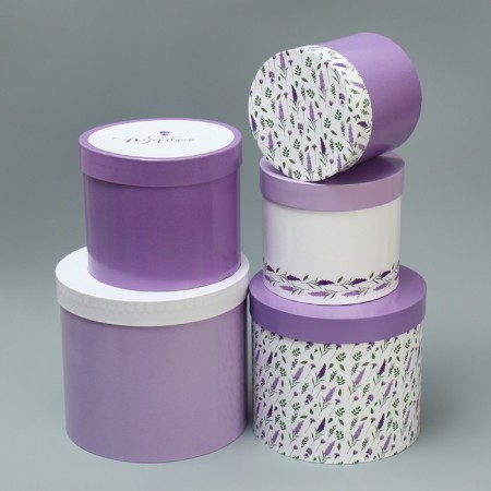 Set of hats 5 in 1, gift packaging, Lavender, 13 x 14 - 19.5 x 22 cm-3