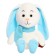 Soft toy Bunny Snowball with long ears in a scarf, 20 cm