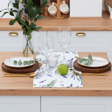 Walking on the Ethel table Lavender 30x70 cm, 100% cotton, sarzha 190 g/m2-2