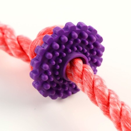 Chewing toy "gear on a rope", up to 20 cm, red-2