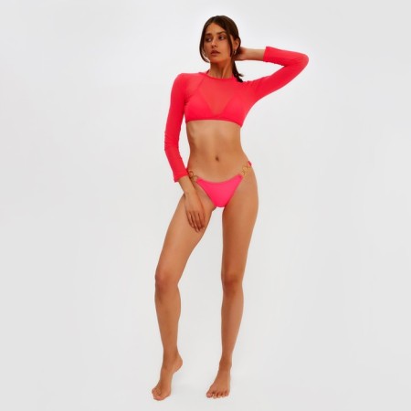Separate male swimsuit minku with a top pink color, size 46-5