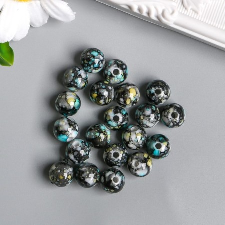 Beads for creativity plastic "Marble. Black" d = 1.2 cm set 20 grams-1