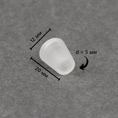 A set of tips for the cord, d = 5 mm, 2 × 1.2 cm, 100 pcs, the color is transparent-2