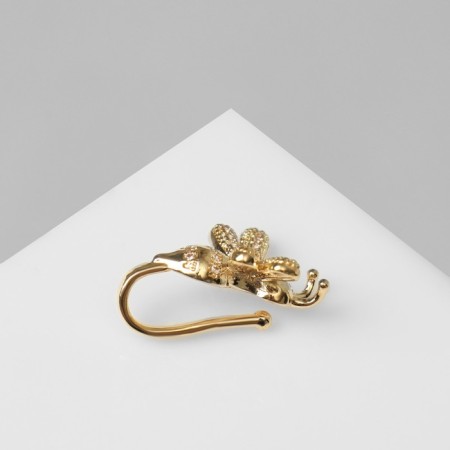 Earring "Kaff" Bee, white color in gold-1