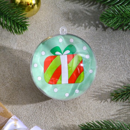 Christmas tree decoration for coloring “Gift” Size: 8 cm; 2 pcs., Brush