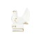 Souvenir ceramics "White dove on books/gift" with gold, rhinestones 7.5 cm mix
