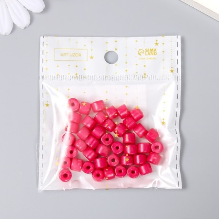 Beads for creativity plastic cylinder "Fuchsia" mix set 20 grams 0.6x0.6x0.5 cm-2