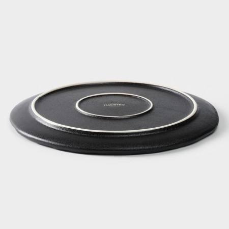 Porcelain dish for feeding magistro pietra lunare, d = 21 cm, black color-2