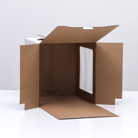 Confectionery packaging "Square", 2 windows, white, 24 x 24 x 26 cm-3
