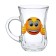Glass mug "Smiley", 140 ml, MIX drawing