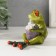 Souvenir Polystone Lak "Frog with popcorn and lemonade" 8.5x11x8 cm