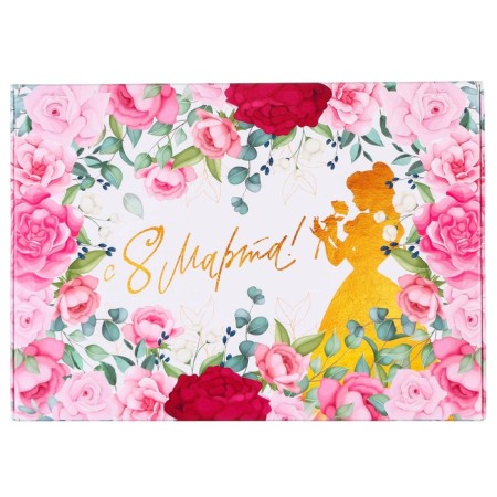 Gift box, folding "March 8" 21x15x5 cm, princesses-3