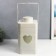 Summary Metal for 1 candle "Lantern with heart" aged white 38x18.5x18.5 cm