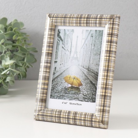 Photo frame MDF 10x15 cm "Scottish cage on beige" 1.5x14x17 cm-1