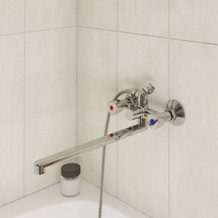 MILARDO TRISBL2M10 bath mixer, pour 324 mm, chrome-1