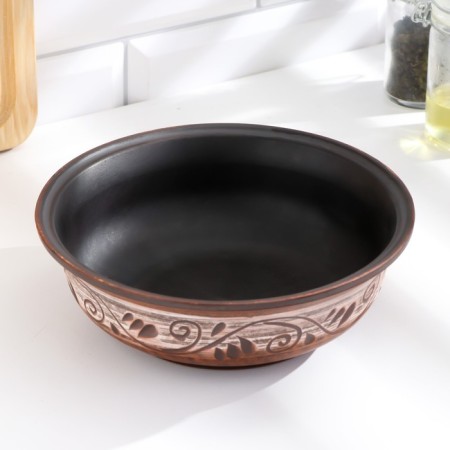 Deep plate 0.7 l, 6x18x18 cm, Angob-1