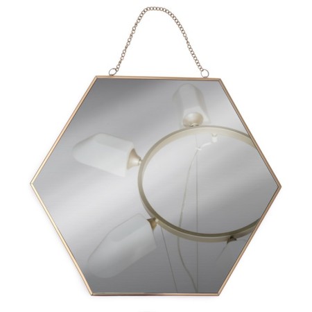 Wall mirror "elegant geometry", mirror surface 25 × 28 cm, golden color-1