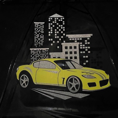 Children's umbrella "yellow car" semi -automatic transparent, d = 90cm-6