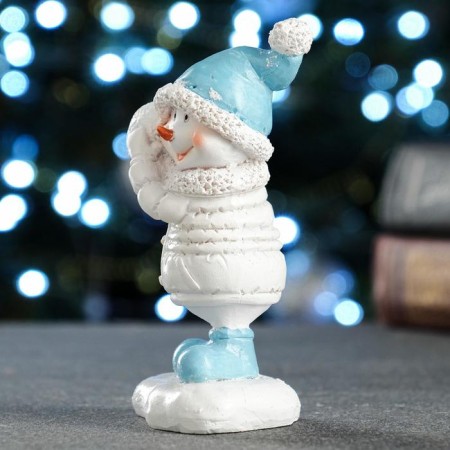 New Year's figure "Snowman with a snowball" 7x5x11cm-1