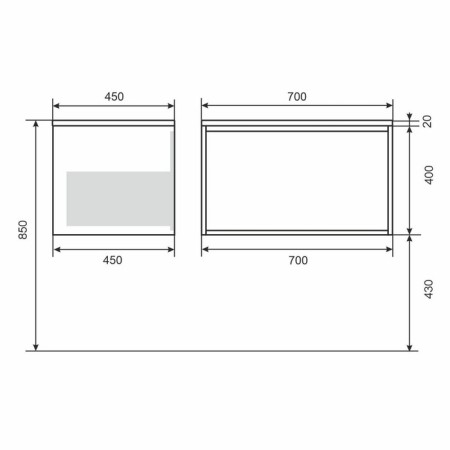 Tumbling under the Uperwood Next sink, 70 cm, white/graphite, 1 box-4