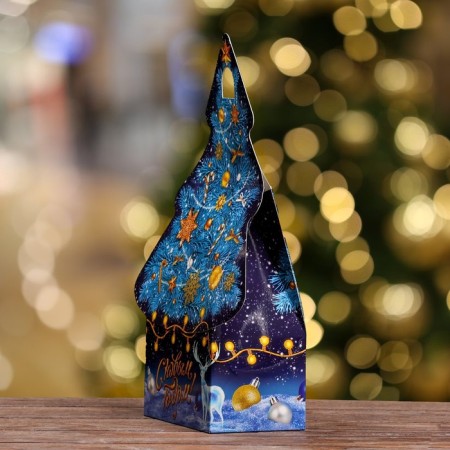 Gift box "Christmas tree" Blue hook ", 15.7 x 9.5 x 22.5 cm set 5 pcs-2