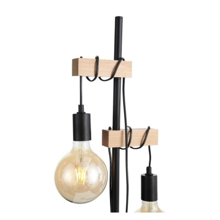 Floor lamp EVOLUCE. SL1142.405.01. Bagetti. 2x60 watts, E27, 24x26x160 cm, black color, light wood-4