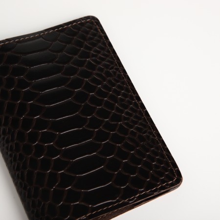 Cover for passport, Textura, brown color-3