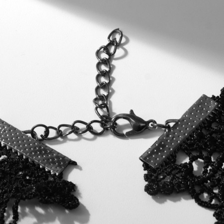 Choker "Tango" flower in openwork, black color, 30 cm-1