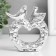 Souvenir ceramics "Bird on an apple" silver 10.3x3.3x10.3 cm