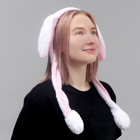 Carnival rim "hare" ears rise, white color
