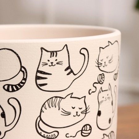 Pot Flower cats White BUY №2, 1.6 l, D - 15 cm-2
