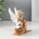 Polystone souvenir "Curly angel with a deer" varnish 9.5x9.5x10.5 cm