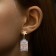 Emall earrings "Journey" Blood ball, pink color in gold