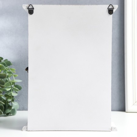 Keywood tree 6 hooks "Keys. Serde" gray with white 26x19x6 cm-4