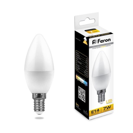 LED LED Feron, C37, 7 W, E14, 2700 K, Warm White