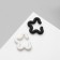 Earrings "Kaffa" set 2 pcs, flower, black and white color