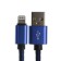 Lightning cable - usb, 2.1 a, nylon braid, 2 meters, blue