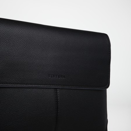 Male Business Bag, Textura, 2 external pockets, black color-4