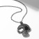 Pendant "Skull" in headphones, color gray metal, 45 cm