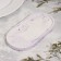 Gypsum oval candlestick, 17.5x9x1.5cm, marble with black stripes