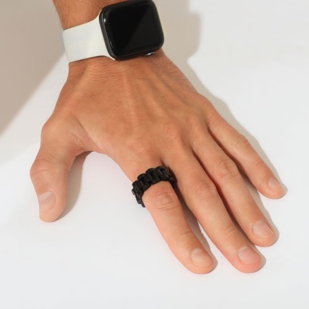 Ring "Steel" mechanism, color black, 22 size
