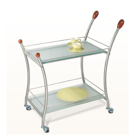 Commercial ground table, 750x420x820, metallic/matte glass