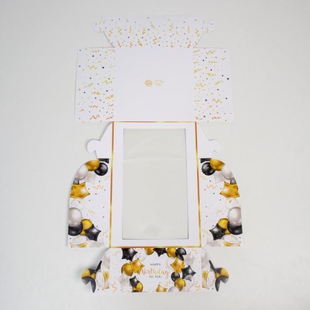 Cake for a cake with a window, confectionery packaging Happy Birthday 23 x 23 x 11 cm-6