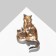 Brooch "Cat" with pumpkin, colored in gold
